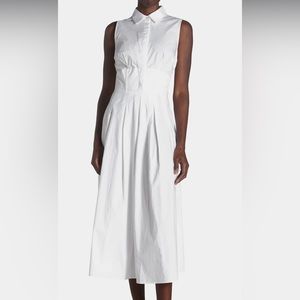 Bardot Levante Cotton Midi Shirtdress in Orchid White Size Large